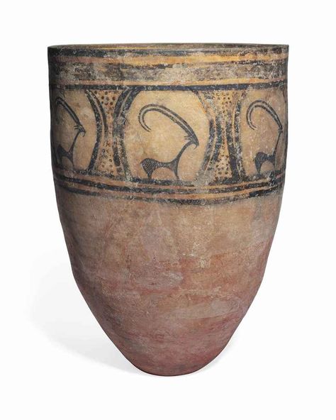 A LARGE PERSIAN POTTERY JAR Ancient Persian, Jumping Goat, Persian Pottery, Large Pottery, Istoria Artei, Ancient Persia, Old Pottery, Pottery Jar, Ancient Pottery