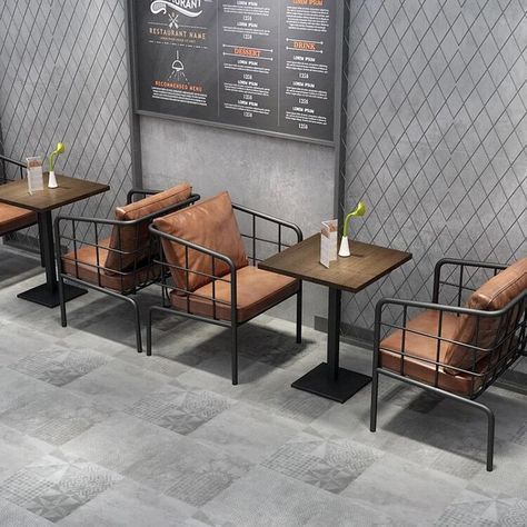Coffee Shop Table, Cafe Chairs And Tables, Coffee Shop Tables, Restaurant Table Design, Coffee Shop Furniture, Cheap Dining Chairs, Milk Tea Shop, Coffee Chairs, Kursi Bar