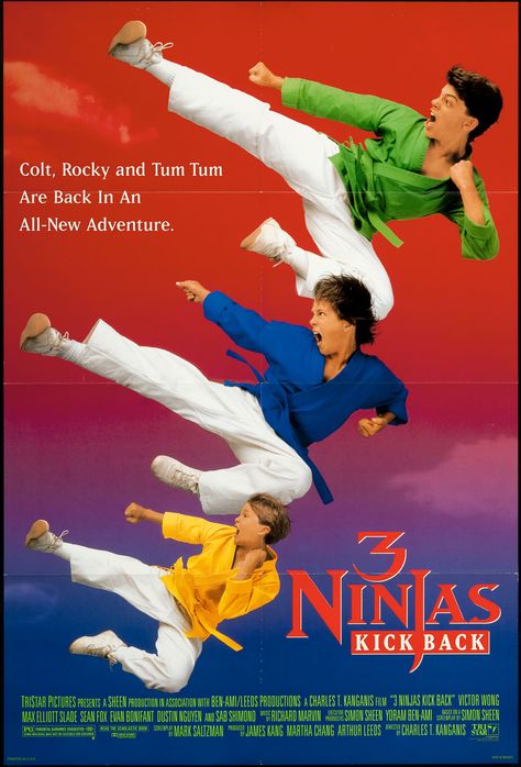 3 Ninjas: Kick Back. Miguel Meme, 3 Ninjas Movie, 3 Ninjas, Ninja Movies, Baseball Match, Hollywood Action Movies, Childhood Movies, Original Movie Posters, Kick Backs