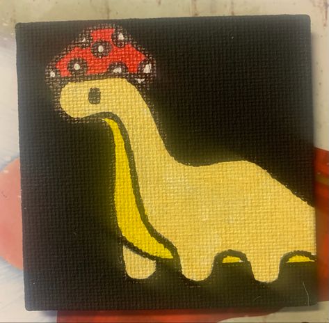 Dino Painting Ideas On Canvas, Simple Dinosaur Painting, Dino Canvas Painting, Weird Painting Ideas On Canvas, Dinosaur Painting Easy, Dinosaur Painting Acrylic, Weird Paintings Easy, Cute Dinosaur Painting, Dino Painting