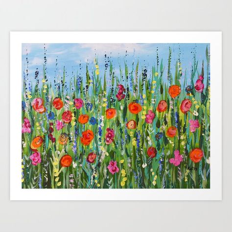 Patchwork, Flowers Impressionism, Art Countryside, Countryside Flowers, Meadow Art, Wild Meadow, Wildflower Paintings, Wildflower Field, Western Landscape