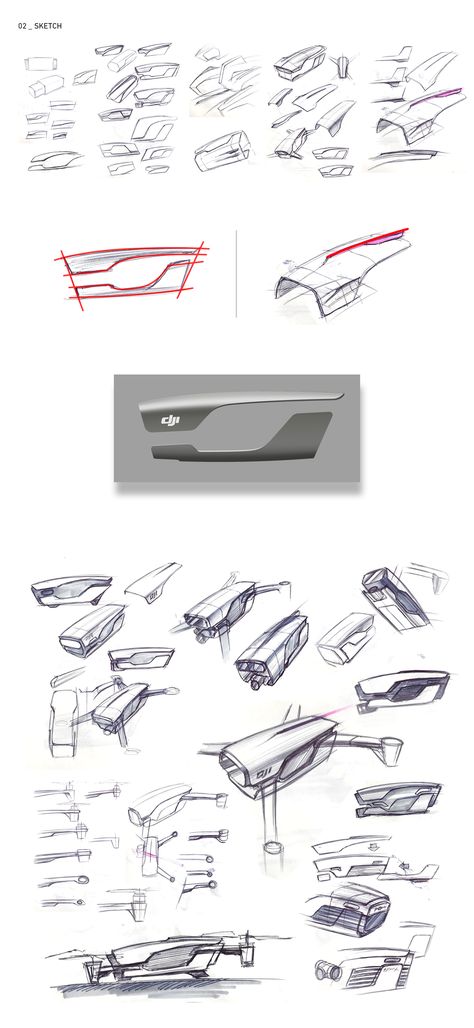 THE NEW DJI SPARK/晓_Concept on Behance Product Sketch, Croquis, Logos, Industrial Sketching, Product Sketching, Dynamic Shapes, Industry Design, Drones Concept, Auto Design