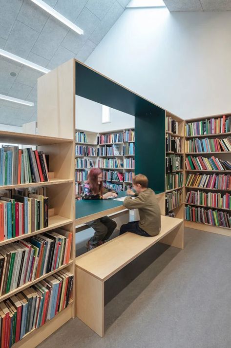 christensen & co. tops viby library with minimalist row of danish rooftops Small School Library Design, Small Public Library, Small Library Design, Modern Libraries, Library Furniture Design, Library Small, Public Library Design, Small Library, Social Inclusion