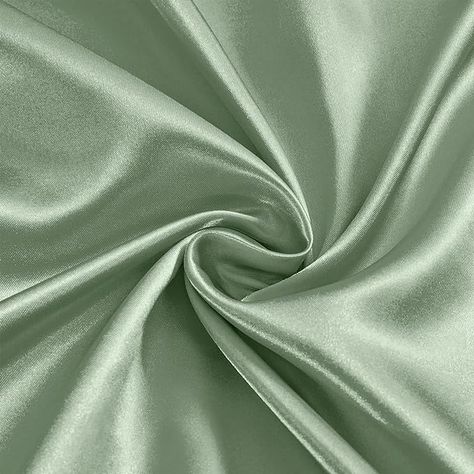 Amazon.com: Ersmak Sage Green Satin Fabric by The Yard, 60" Wide Shiny & Soft Charmeuse Silky Satin Fabric for DIY Craft, Wedding Decorations, Sewing, 1 Yard : Everything Else Sage Green Fabrics, Green Sage Wedding, Sage Green Palette, Green Satin Fabric, Sage Green Colour, Sage Green Fabric, Green Board, Colorful Dresses Formal, Sage Green Color