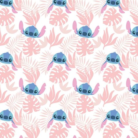 Stitch Leaves, Marco Polaroid, Turtle Images, Lilo And Stitch Ohana, Cute Dragon Drawing, Pink Cotton Fabric, Lilo Et Stitch, Pink Stitch, Lilo Y Stitch