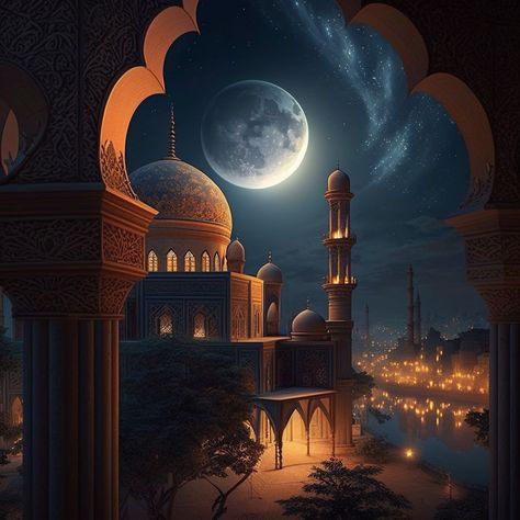 A Beautiful Night in Month of Ramadan 1001 Arabian Nights Aesthetic, Arabian Nights Background, Islamic Night, Arabic Night, Woven Kingdom, Victorian Aesthetics, Arabian Nights Aesthetic, Ramadan Nights, العصور الوسطى