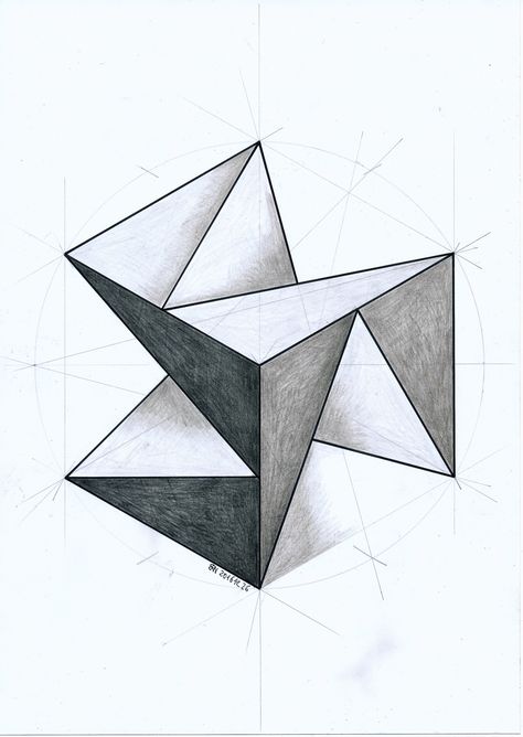 #polyhedra #solid #geometry #symmetry #pattern #handmade #escher #pastel #hexagon #triangle #mathart #regolo54 Triangle Art Geometric, Geometry Sketch, Geometry Drawing, Geometry Art Design, Geometric Shapes Drawing, معرض فني, Solid Geometry, Desen Realist, Geometric Shapes Art