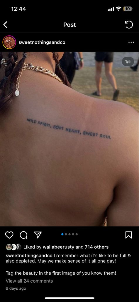 Wild Spirit Soft Heart Sweet Soul Tattoo, Sweet Soul Tattoo, Immerse Your Soul In Love, Wild Spirit Soft Heart, Soul Tattoo, Love Tattoo, Soft Heart, Wild Spirit, Sweet Soul