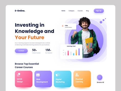 Learning Website Design, Ux Design Course, Landing Page Inspiration, Learning Web, Modern Website Design, Webdesign Inspiration, Ui Design Website, Powerpoint Design Templates, Portfolio Website Design