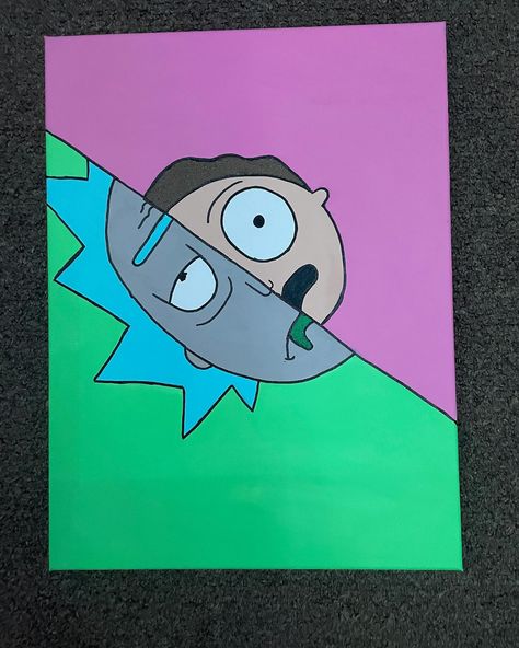 Some paintings I finished today 🤝🏾 Each painting is £15 (shipping fee will vary on location) Dm me if anyone is interested in buying one of these! • • • • • • • #bartsimpson #rickandmorty #adventuretime #art #artoftheday #painting #fypシ Rick Morty Painting, Rick And Morty Painting Easy, Simpsons Painting, Cool Painting Ideas Trippy, Cool Trippy Art Easy, Rick And Morty Painting, Morty Painting, Trippy Paintings, Hippie Drawing