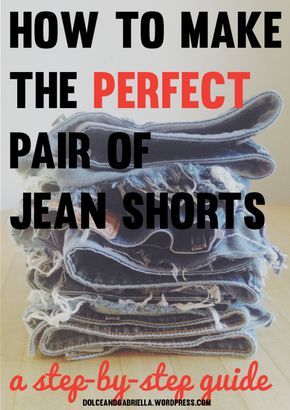 Couture, Jean Shorts Cutoffs, Making Jean Shorts, Diy Jean Shorts, Diy Distressed Jeans, Jean Cutoffs, Cut Jean Shorts, How To Make Jeans, Diy Jeans