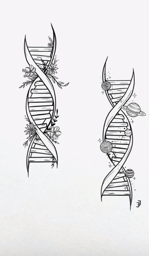 Double Helix Tattoo Dna, Dna Helix Tattoo, Double Helix Tattoo, Helix Tattoo Ideas, Helix Tattoo, Tattoos 2023, Helix Shape, Science Tattoos, Dna Tattoo