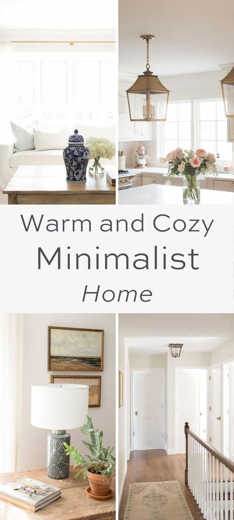 Create A Cozy Home, Minimalist Dekor, Too Much Stuff, Interior Design Minimalist, Minimalist Living Room Decor, Julie Blanner, Bedroom Minimalist, Exterior Home, Minimalist Home Interior