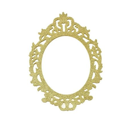 This antique style wooden frame is great to include in many of your DIY projects and decor. The detailed wood cuts and glitter features give this piece an elegant look. Perfect for weddings, anniversary celebrations, and other special events! Can be used to hang on walls, off ceilings, or set on tables as part of your centerpiece decor. Insert a photo inside and place on guest table.Length: 8.25"Width: .25"Height: 11.75" Size: Length: 8.25"Width: .25"Height: 11.75".  Color: Gold. Belle Birthday Party Decorations, Princess Party Centerpieces, Centerpieces Quinceanera, Belle Birthday Party, Picture Frame Mat, Belle Birthday, Quinceanera Decorations, Guest Table, Blue Picture Frames