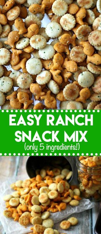 Easy Sharable Snack, Beach Snacks Ideas Families, Ranch Snack Mix, Ranch Crackers, Butterfly Snacks, Snacks Diy, Diy Healthy Snacks, Camping Snacks, Oyster Crackers