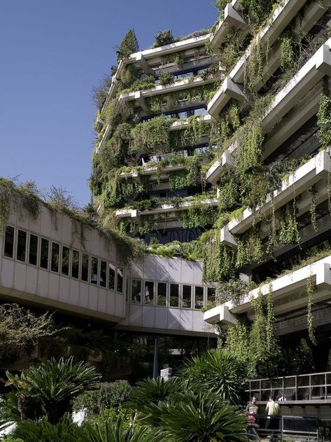 overgrown city Apocalypse Aesthetic, Urban Exploring, Building Images, Brutalism, Abandoned Buildings, Nature Aesthetic, Pretty Places, Fantasy Landscape, Green Aesthetic