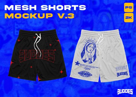 Mesh Shorts Mockup v.3 by 3UDDES Mock Up, Shorts Mockup, Mesh Short, Mesh Shorts, Mockup, Mesh