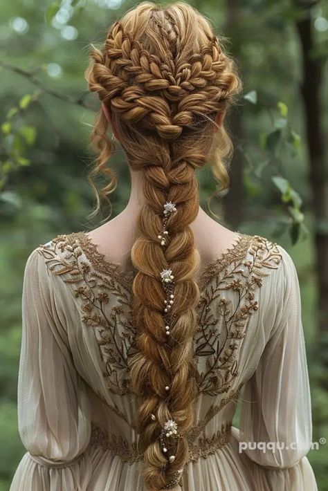 Fantasy Braids Ideas That'll Transform Your Look - Puqqu Celtic Braid Tutorial, Κούρεμα Bob, Medieval Hairstyles, Unique Braids, Wedding Braids, Fishtail Braid, Fantasy Hair, Head Piece, Hair Reference