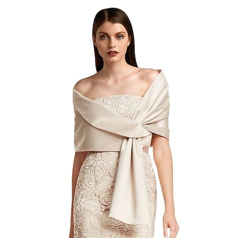 Champagne Shawl Wraps, Shawl To Wear With Formal Dress, Shoulder Cover For Wedding Dress, Formal Shawls And Wraps Evening Dresses, Wedding Shawls And Wraps, Shawl For Wedding, Satin Formal Dress, Bolero Shrug, Dress With Shawl