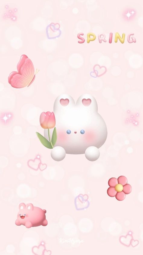 Kawaii, Pink Rabbit Wallpaper, Dolly Coquette, Aesthetic Boarders Designs, Pastel Color Wallpaper, Wallpaper Pink Cute, Rabbit Wallpaper, Pink Room Decor, Boarder Designs