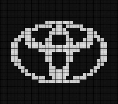 A pixel art template of the Toyota logo. Pixel Art Cars Logo, Car Logo Pixel Art, Car Perler Beads, Car Pixel Art, Pixel Art Car, Pixel Art Logo, 3d Pen Stencils, Pixel Car, Easy Perler Beads Ideas