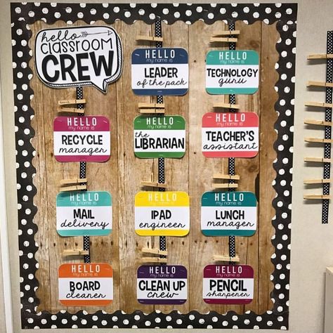 Lindsay on Instagram: “@mindfulinthird has the CUTEST •CLASSROOM JOBS• display using my EDITABLE classroom jobs for big kids! #totesadorbs with the shiplap and…” Organisation, Diy Classroom Job Chart, Diy Job Chart Classroom, Class Job Display, Class Jobs Bulletin Board, 2nd Grade Classroom Jobs, Classroom Job Display, Classroom Jobs Ideas, Reward Chart Classroom