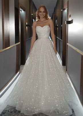 Strapless Wedding Dress Sweetheart, Olivia Bottega, Glitter Wedding Dress, Glitters Skirt, Sparkly Wedding Dress, Sparkle Wedding Dress, Ball Gown Wedding Dresses, Gown Wedding Dresses, Wedding Dress Necklines