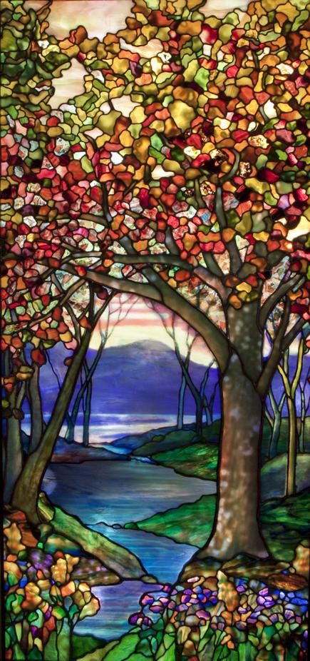 works of tiffany studios images | Tiffany Mosaics & Windows - Catalogue - Lillian Nassau LLC Mosaic Windows, L'art Du Vitrail, Art Glass Jewelry, Glass Painting Designs, Tiffany Stained Glass, Beach Glass Art, Glass Art Projects, Mountain Stream, Art Stained