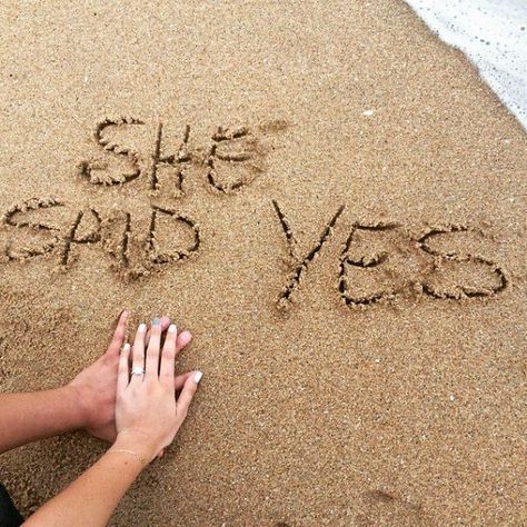 Written In The Sand Engagement Announcement Cute Engagement Announcements, Creative Engagement Announcement, Engagement Pictures Beach, Engagement Announcement Photos, Romantic Beach, Beach Engagement Photos, Engagement Announcement, Engagement Photo Poses, Engagement Poses