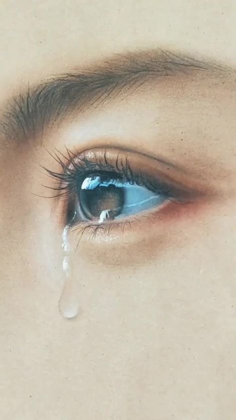 Tears In Eyes Reference, Eye Images Photography, Tear In Eyes, Tear Draw, Eye With Tear, Tearful Eyes, Eyes Pic, Eye Tear, Crying Eye