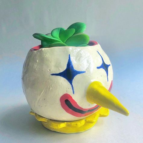 Lesson Plans, Ceramic Art, Clown Pottery, Clown Ceramics, Ceramic Clown, Clowncore Aesthetic, Tea Pots, Planter Pots, Vase