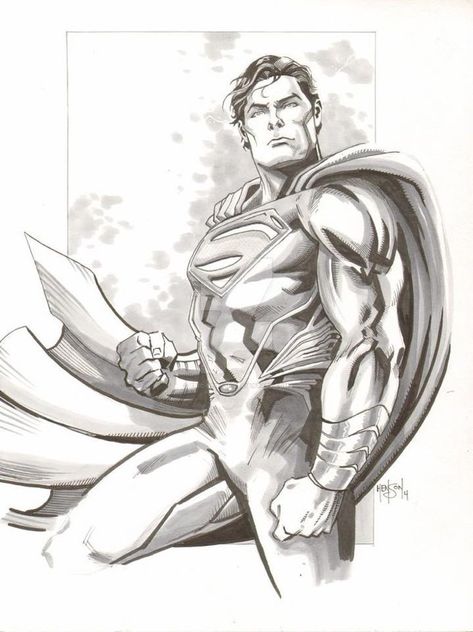 Superman by Eric Henson #EricHenson #Superman #ClarkKent #KalEl #JusticeLeague #JL #Krypton #Smallville #ManofSteel #Metropolis #DailyPlanet Superman Art Drawing, Art Drawings Ideas, Superman Action Comics, Superman Artwork, Easy Draw, Super Hero Shirts, Drawing Superheroes, Compression Shirts, Superman Man Of Steel