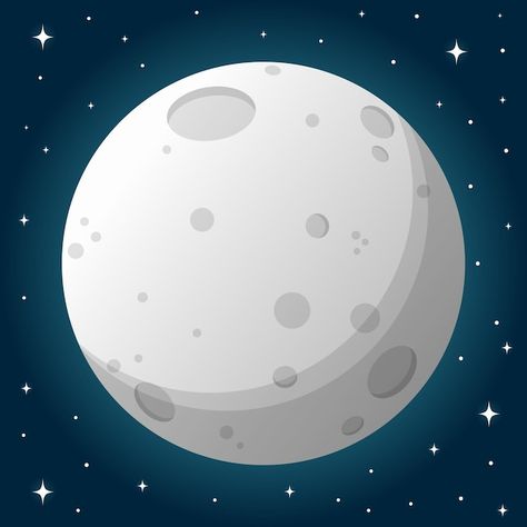 Vector full moon and stars in cartoon st... | Premium Vector #Freepik #vector #light #night #moon #full Full Moon Drawing, Full Moon Birthday, Moon Animated, Moon Animation, Full Moon And Stars, Cartoon Moon, Moon Cartoon, Moon Full, Moon Vector