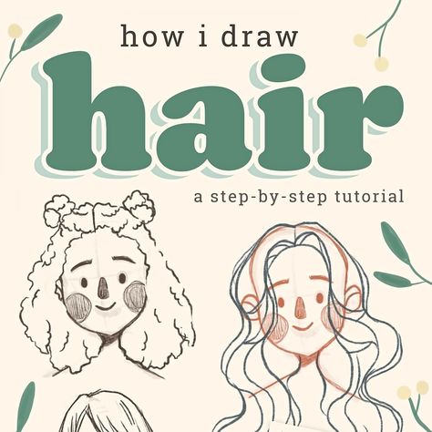 When I draw and color different hair types, I always like to mimic the hair pattern with the brush strokes! So for straight hair I make long straight brush strokes and for curly hair I make “curly” or circular brush strokes - it gives a much more believable result 👩👩‍🦱 I give all my tips for drawing hair in my “How I Draw Hair” and “How I Draw Hairstyles” mini tutorials. You can find them in my Starter Bundle 🎨✨ #drawingtips #drawingtipsandtricks #arttips #arttipsandtricks #drawingtutorial ... Curly Hair Drawing Tutorial, Illustration Curly Hair, How I Draw, How To Draw Curly Hair, Corn Ball, Draw Hairstyles, Draw Curly Hair, Tips For Drawing, Draw Tutorial