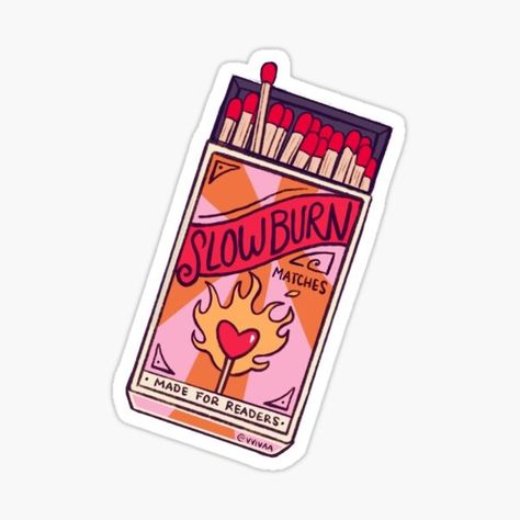 Romance Stickers for Sale | Redbubble Tolino, Romance Stickers, Sticker Design Inspiration, Kindle Cover, Kindle Case, Slow Burn, Bookish Gifts, Stickers For Sale, Reading Journal