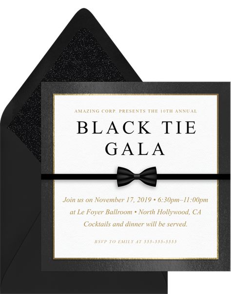 Tuxedos required. These black tie event ideas include florals that wow, table settings with class, and champaign towers that last and last! These designs will help you design the ultimate black tie event at Asterisk! www.AsteriskDenver.com #BlackTieEvent #AsteriskDenver #DenverEventVenue Black Tie Affair Invitation, Black Tie Party Invitations, Black Tie Graduation Party Ideas, Black Tie Theme Party Decor, Black Tie Event Invitation, Black Tie Party Ideas, Black And White Corporate Event, Black Tie 50th Birthday Party, Black And White Affair Party