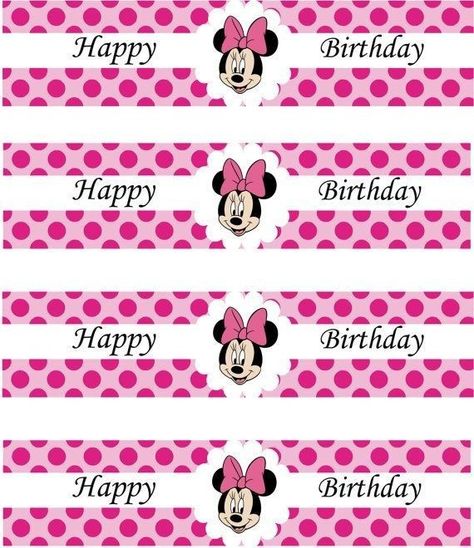 Etichette acqua Minnie Mouse Water Bottle Labels, Cupcakes Minnie Mouse, Minnie Mouse Cake Pops, Minnie Mouse Cupcake Toppers, Minnie Cupcakes, Minnie Mouse Birthday Party Decorations, Minnie Mouse Birthday Decorations, Minnie Mouse Cupcakes, Minnie Mouse 1st Birthday