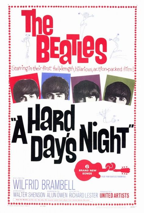 Beatles Movie, Vintage Music Art, Beatles Vintage, Beatles Poster, ポップアート ポスター, Night Movie, Beatles Art, Turner Classic Movies, Hard Days