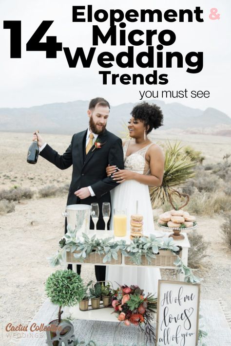 Looking for the best micro wedding or elopement ideas this year? Cactus Collective has your full wedding planning ideas with this awesome trends list! Check out these unique ideas that will help you to plan the wedding of your dreams and then follow Cactus Collective Weddings for everything you need to make your day magical! Organisation, Small Unconventional Wedding, Best Small Wedding Ideas, Cactus Collective Wedding, Small 2nd Wedding Ideas Simple, Second Wedding Elopement, Elopement Ideas Winter, Elopement Food Ideas, Cool Elopement Ideas