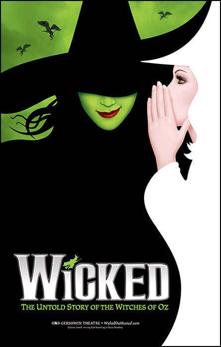Wicked originally opened on Broadway on October 30, 2003, starring Idina Menzel as Elphaba and Kristin Chenoweth as Glinda. One of my most favorite plays. Will never get old! Idina Menzel, Musical Theatre Posters, Broadway Wicked, The Witches Of Oz, Broadway Gifts, Hamilton Wallpaper, Broadway Posters, Wicked Musical, Play Poster