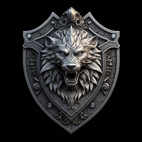 Un escudo de lobo con el año 2007 | Premium Photo #Freepik #photo #emblema #escudo-heraldico #logotipo-lobo #logotipo-escudo Golden Wolf, Photoshop Backgrounds Backdrops, Armor Tattoo, Arte Steampunk, Wolf Photos, Shield Logo, Modelos 3d, Viking Art, Dark Moon