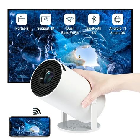 Vivicine Portable Android 11.0 1280x720p HD Mini Handheld Video Projector,Support 4K Home Theater Movie Proyector Beamer Vintage Projector, Pins Design, Phone Projector, Trendy Lifestyle, Mini Video, Mini Projector, Portable Projector, Mini Projectors, Home Theater Design