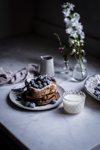 london fog french toast + sugared blueberries Cheese, Local Milk, Camembert Cheese, Dairy, Milk