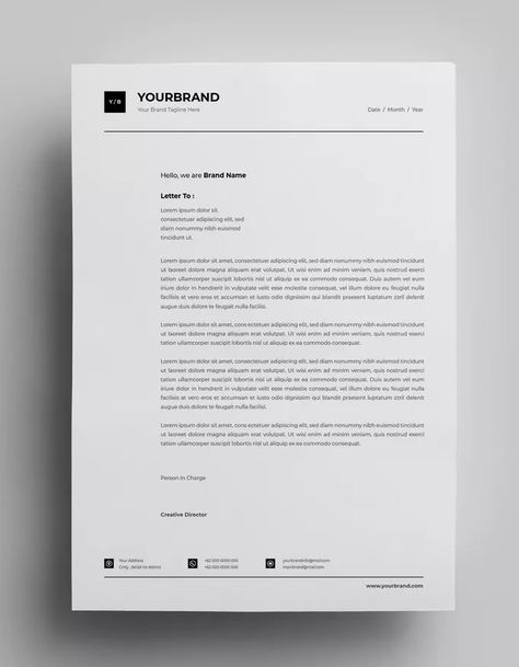 Company Paper Design, Letterhead Design Branding, Letterhead Design Creative, Company Letterhead Design, Minimal Letterhead, Corporate Letterhead Design, Letterhead Designs, Letterhead Design Inspiration, Letter Head Design