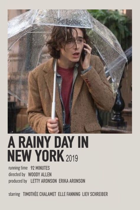 A Rainy Day In New York Movie Poster, A Rainy Day In New York Poster, Movies To Watch On A Rainy Day, Movies In New York, Movie Recommendations Poster, Rainy Movies, Comfort Movies Aesthetic, Vintage Movies Aesthetic, A Rainy Day In New York