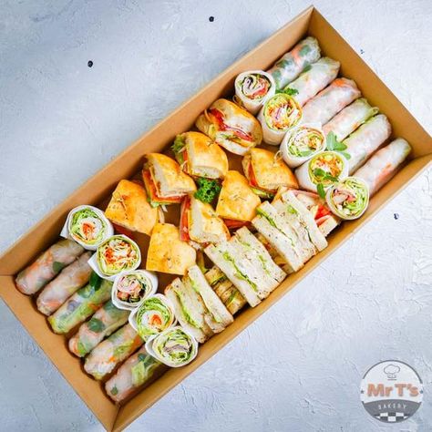 Sandwich Platters In Brisbane For Corporate Catering Essen, Triangle Sandwiches, Big Lunch Box, Lunch Platter, Prawn Rice, Sandwich Platters, Catering Platters, Office Catering, Sandwich Platter