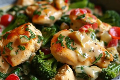 Garlic Chicken with Broccoli & Spinach Garlic Chicken Broccoli And Spinach, Chicken Broccoli Spinach Recipe, Garlic Chicken With Broccoli And Spinach, Garlic Chicken Broccoli, Chicken And Broccoli Recipes, Garlic Chicken With Broccoli, Guest Recipes, Spinach Recipes Healthy, Chicken With Broccoli