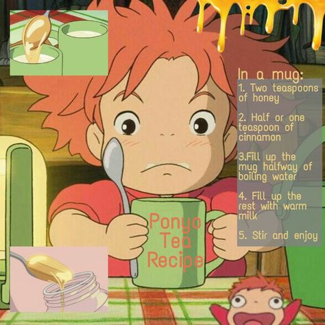 #ghibli #ponyo #honey #cinnamon #aesthetic #anime #food #animefood #love #Ghiblifilm #movie #kids #sosuke #tea #recipe Tea, Pizza Delivery Man, Timelapse Video, Pizza Delivery, So Satisfying, Tea Recipe, A Hug, Delivery Man, Mug