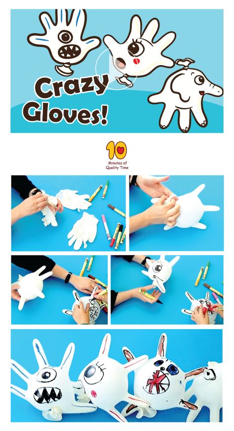 Activities to Do at Home With Kids - Crazy Gloves School Aged Activities Daycare, After School Club Activities, School Age Crafts, Activities To Do At Home, School Snacks For Kids, School Age Activities, After School Care, Home With Kids, Holiday Activities For Kids