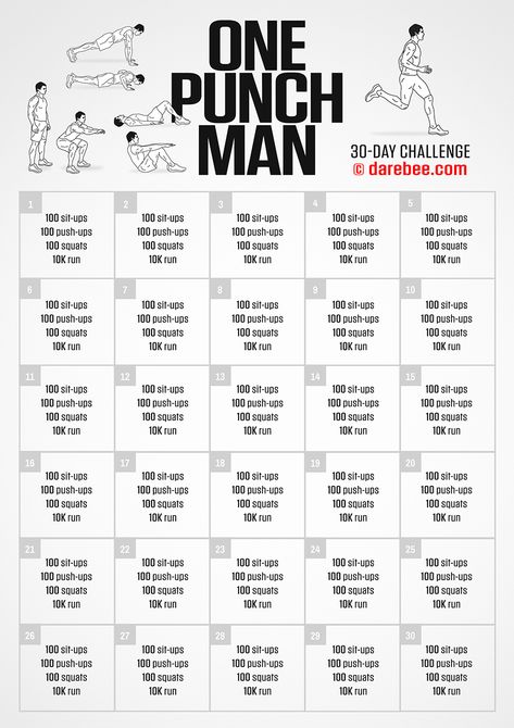 One Punch Man Workout Challenge, One Punch Man Challenge, Saitama Exercise, Saitama Workout Routine, One Punch Man Training, Saitama Workout, Summer Body Challenge, One Punch Man Workout, Man Workout